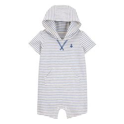 Mameluco De Una Pieza SP25 Para Bebé Niño Azul Y Blanco