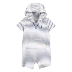 Mameluco De Una Pieza SP25 Para Bebé Niño Azul Y Blanco