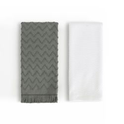 Set de 2 Toallas de Cocina Verde y Blanco