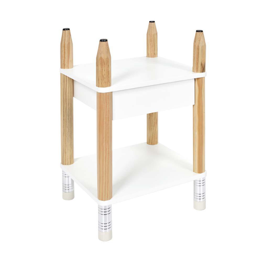 Mesa de Noche Infantil con 2 Estantes Diseño Lápices Mesa de Noche Infantil con Diseño de…