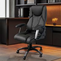 Silla Ejecutiva Ergonómica de Piel Sintética Negra