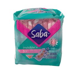 Toallas Femeninas Saba Invisible Delgada 10 Pzas