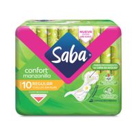 Toallas Femeninas Saba Confort Manzanilla 10 Pzas