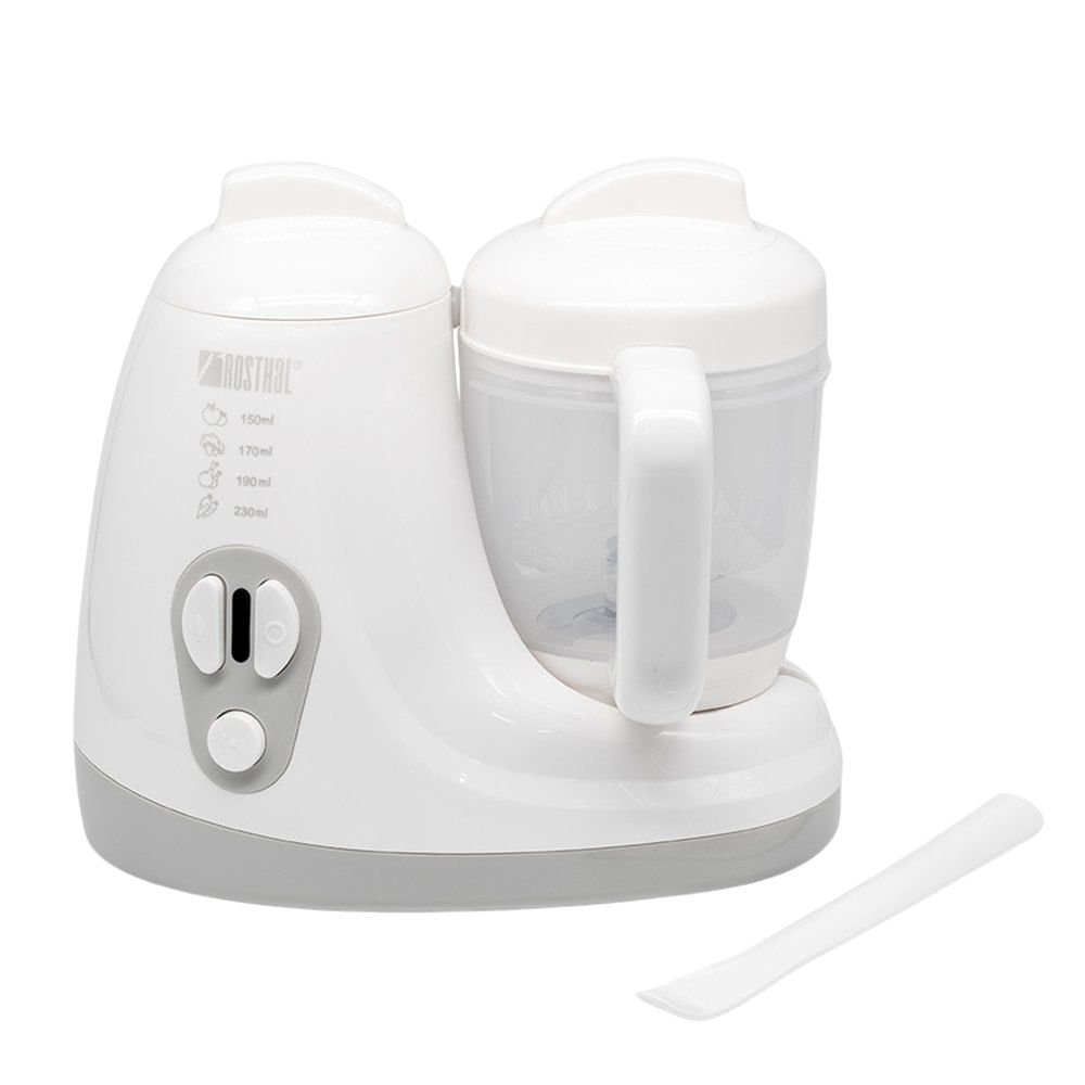 Procesador y Vaporera de Alimentos 2 en 1 con Cuchilla de Acero Inoxidable de 230 mL Procesador y Vaporera de Alimentos para Bebé 2 en 1 con Capacidad de 230 mL y Cuchilla de Acero Inoxidable