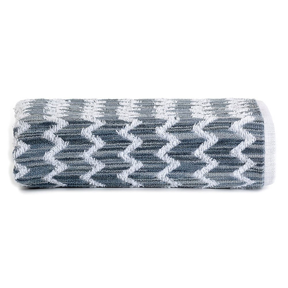 Toalla de Mano 90 x 50 cm Color Blanco Diseño Zigzag