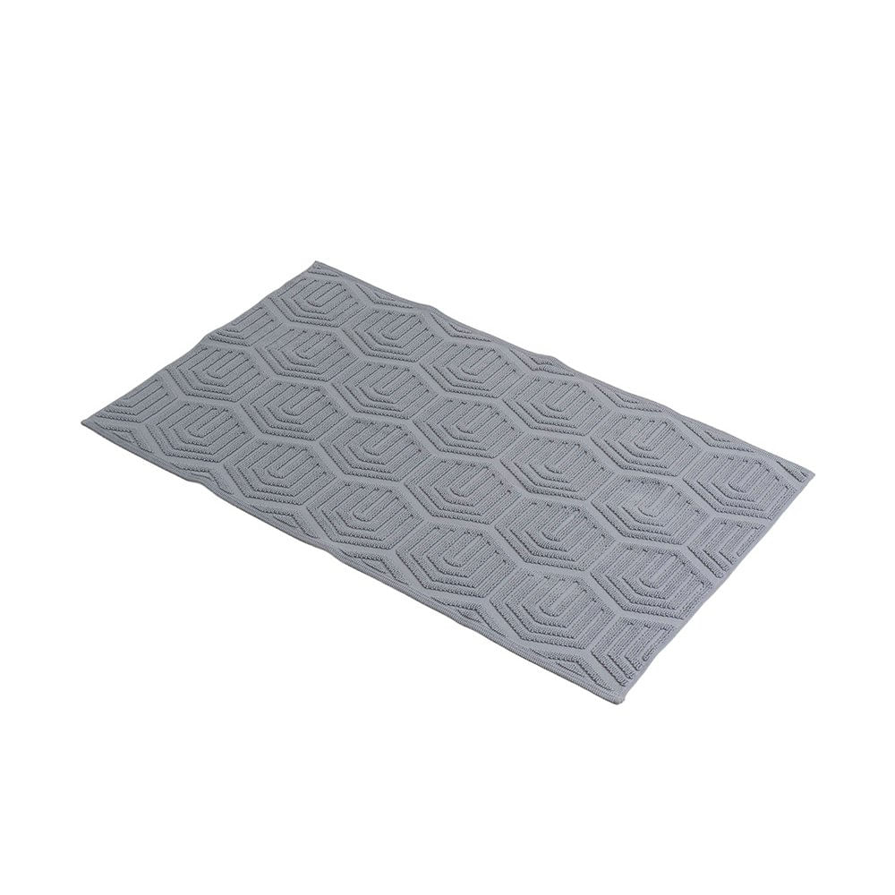 Alfombra de Baño Diseño Geométrico 60 x 100 cm Color Gris Alfombra de Baño Gris 60 X 100 Cm