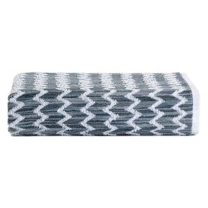 Toalla de Baño Diseño Zigzag Azul y Blanco