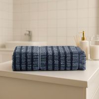 Toalla de Baño Zigzag Azul Oscuro