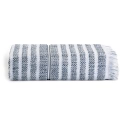 Toalla de Baño Líneas Blanca con Gris