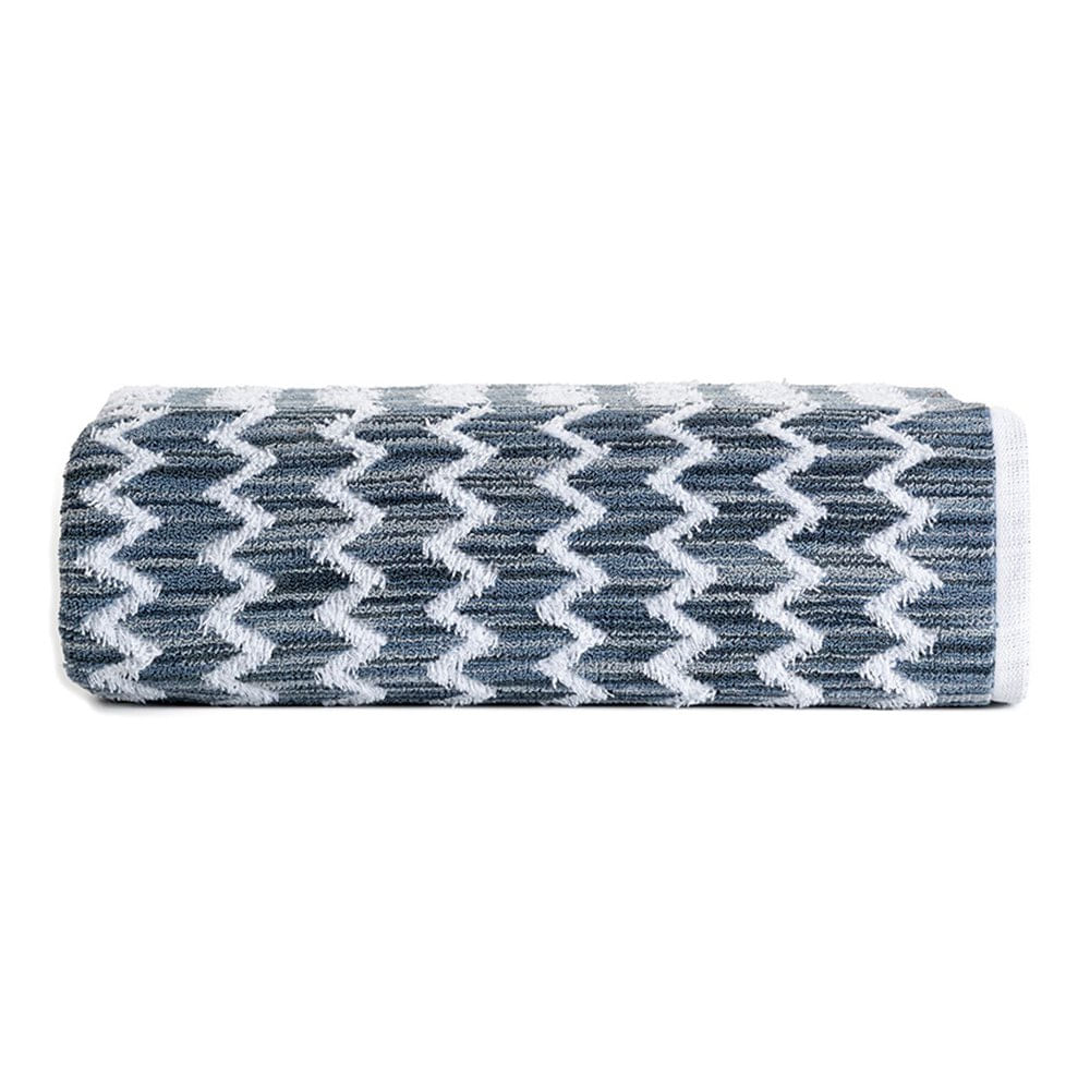 Toalla de Playa 150 x 90 cm Color Blanco Diseño Zigzag Toalla Extra Playa Zigzag Blanca
