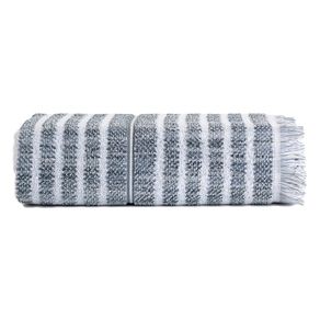 Toalla Extra Playa Zigzag Blanca con Gris