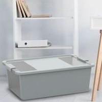 Caja Plástica Grande 60x44 Cm Gris