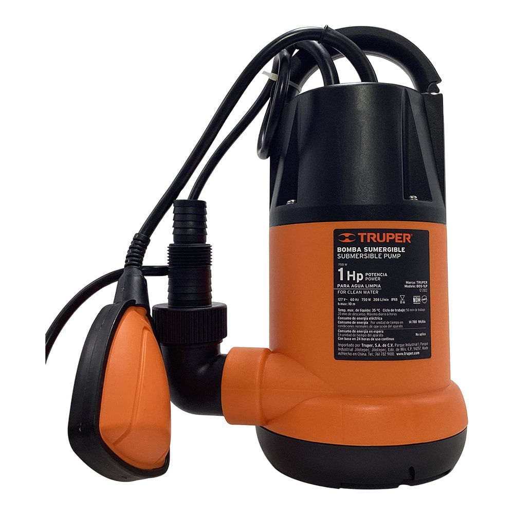 Bomba Sumergible para Agua Limpia 1 HP 10 M 240 Lts/Min