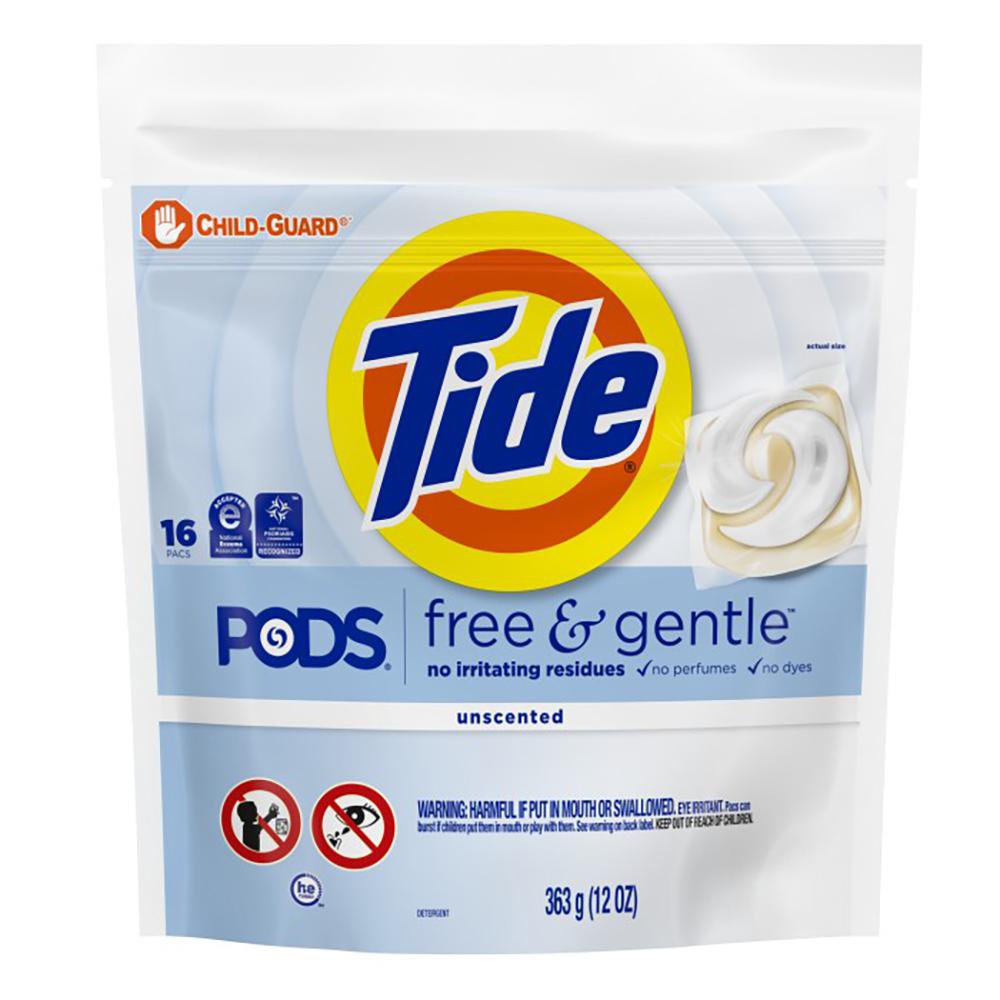 Detergente en Cápsulas Tide Pods Free & Gentle, 16 Piezas
