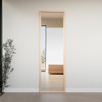 Espejo de Pared 124x34 Cm con Marco de Madera Natural