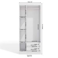 Armario Almy 3 Puertas 2 Gavetas Blanco