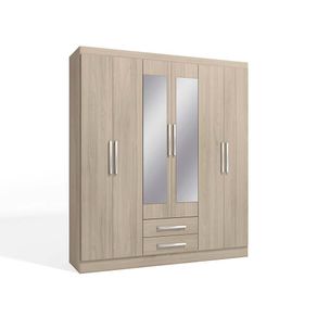 Armario Lory con 6 Puertas y 2 Gavetas Almendra