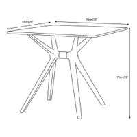 Mesa Blanca Cádiz 70x72 Cm