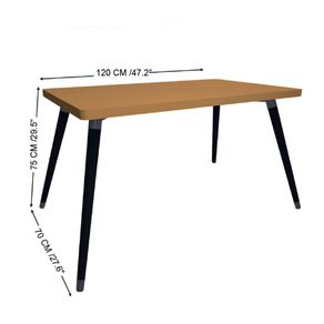 Mesa de Comedor Beige con Patas Negras