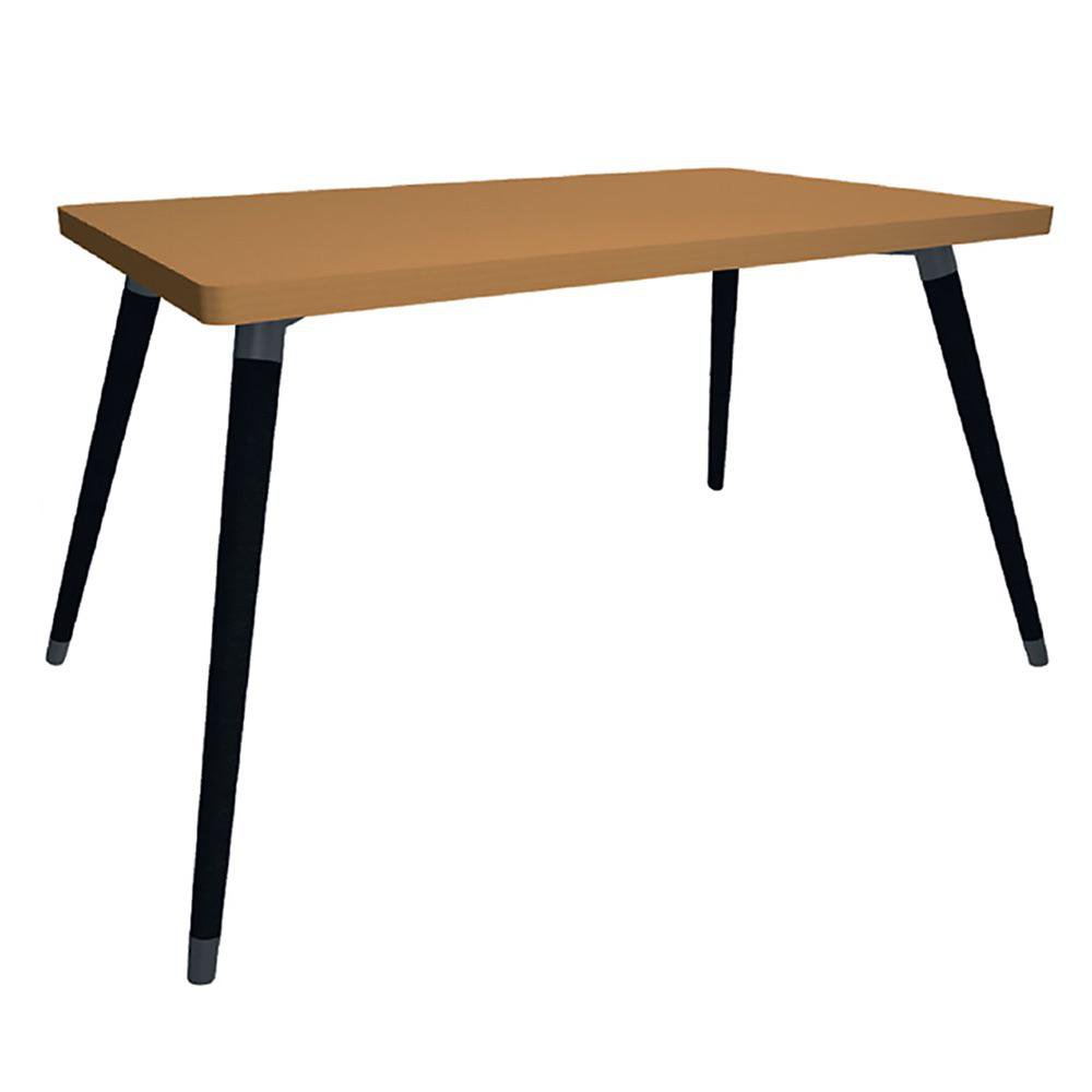 Mesa de Comedor con Patas 120 x 70 x 75 cm Color Beige con Negro Mesa de Comedor Beige con…