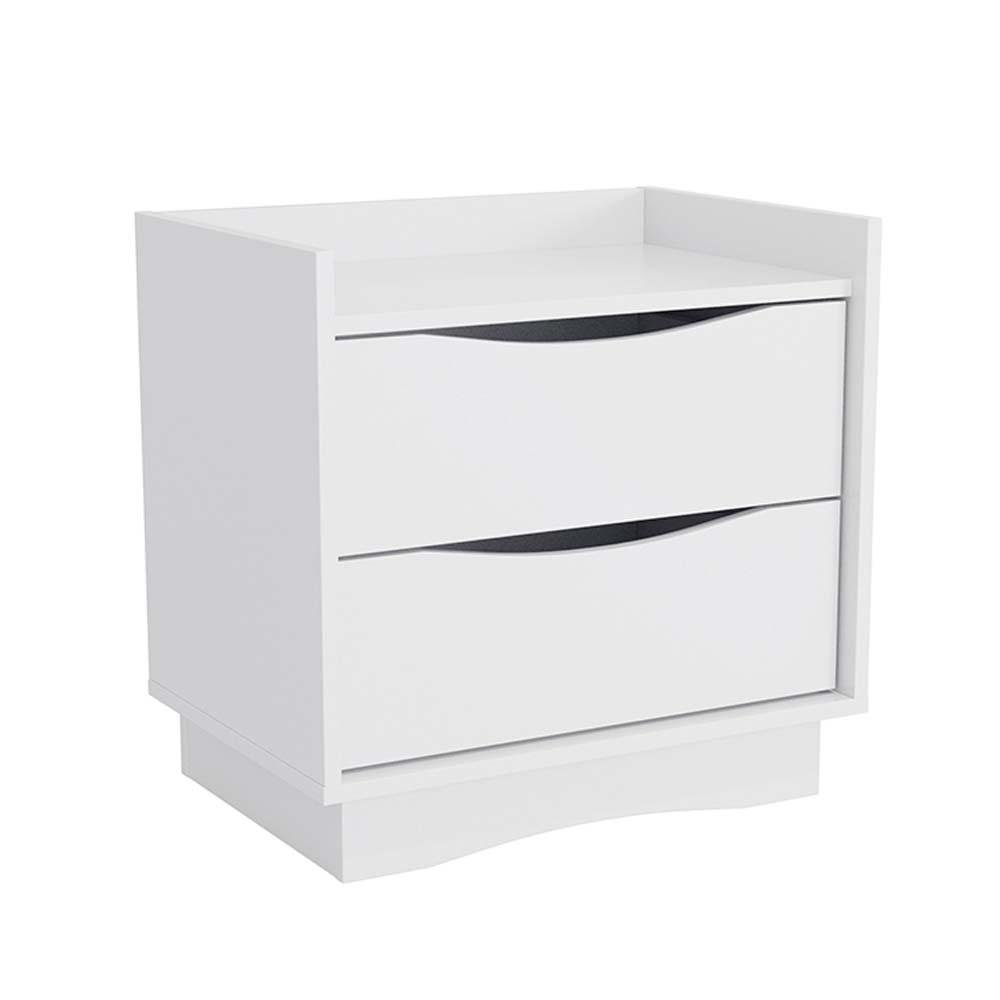 Mesa de Noche Mia con 2 Gavetas 54 x 38 x 52 cm Color Blanco