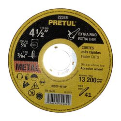 Disco de Corte 4-1/2 Plg X 1 Mm Tipo 41