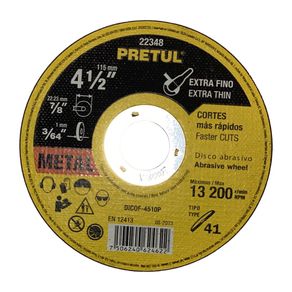 Disco de Corte 4-1/2 Plg X 1 Mm Tipo 41