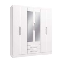 Armario Lory con 6 Puertas y 2 Gavetas Blanco