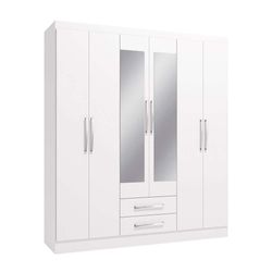 Armario Lory con 6 Puertas y 2 Gavetas Blanco
