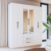 Armario Lory con 6 Puertas y 2 Gavetas Blanco