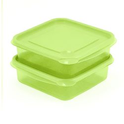 Set 2 Herméticos Cuadrados Color Verde