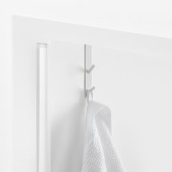 Gancho Doble para Puerta Metálico Blanco