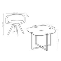 Comedor Moderno Cuadrado Pizza Negro para 4 Personas