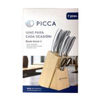 Set de Cuchillos 7 Piezas con Base de Madera