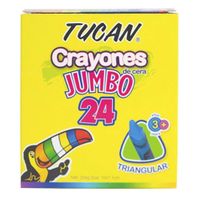 Crayón De Cera Jumbo Triangular 24 Colores - Tucan