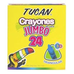 Crayón De Cera Jumbo Triangular 24 Colores - Tucan
