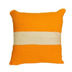 Cojín de Palma y Textil Mostaza