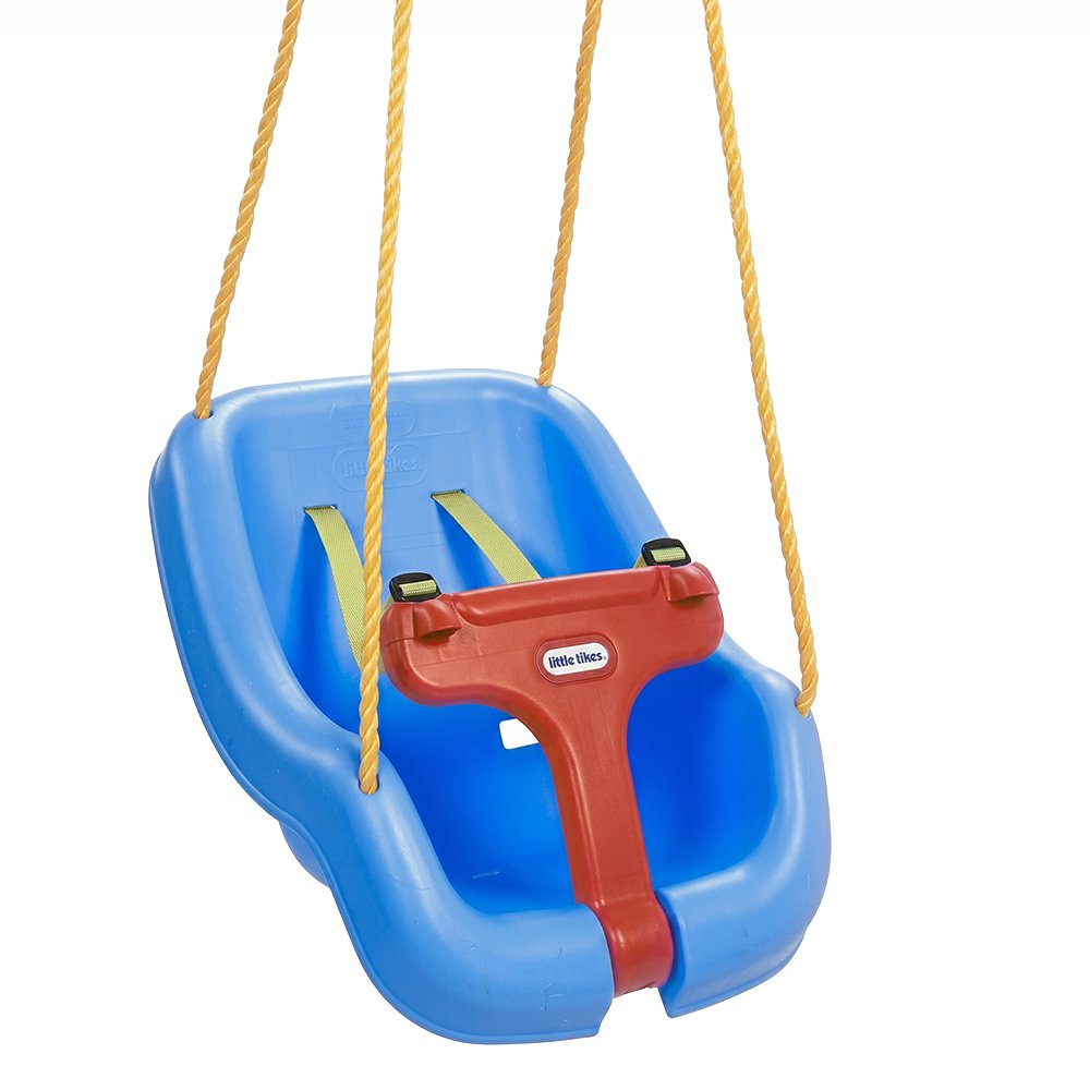 Silla Columpio Infantil Snug N Secure 2 en 1 Azul con Arnés y Barra Frontal Roja para Niño