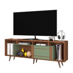 Rack para TV Daisy 65 Plg Café y Verde
