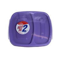 Set 2 Tazones Plásticos con División Morado