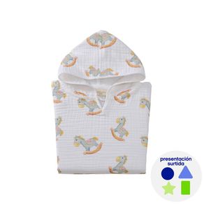 Toalla Tipo Poncho con Diseño de Caballitos