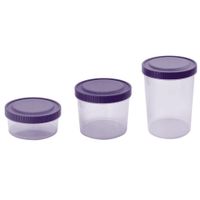 Set 3 Cilindros Plásticos con Tapa Morado