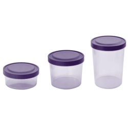 Set 3 Cilindros Plásticos con Tapa Morado