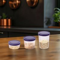 Set 3 Cilindros Plásticos con Tapa Morado