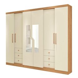 Armario Beige 6 Puertas con Espejos