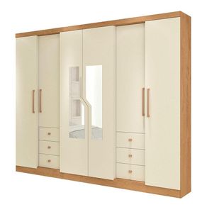 Armario Beige 6 Puertas con Espejos