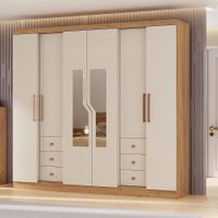 Armario Beige 6 Puertas con Espejos