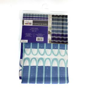 Cortina de Baño Tela con Ganchos Azul 178 X 183 Cm