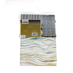 Cortina de Baño Tela Estampada Líneas Onduladas 178 X 183 Cm