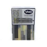 Cortina de Baño Transparente Peva Gris y Amarillo 177 X 183 Cm